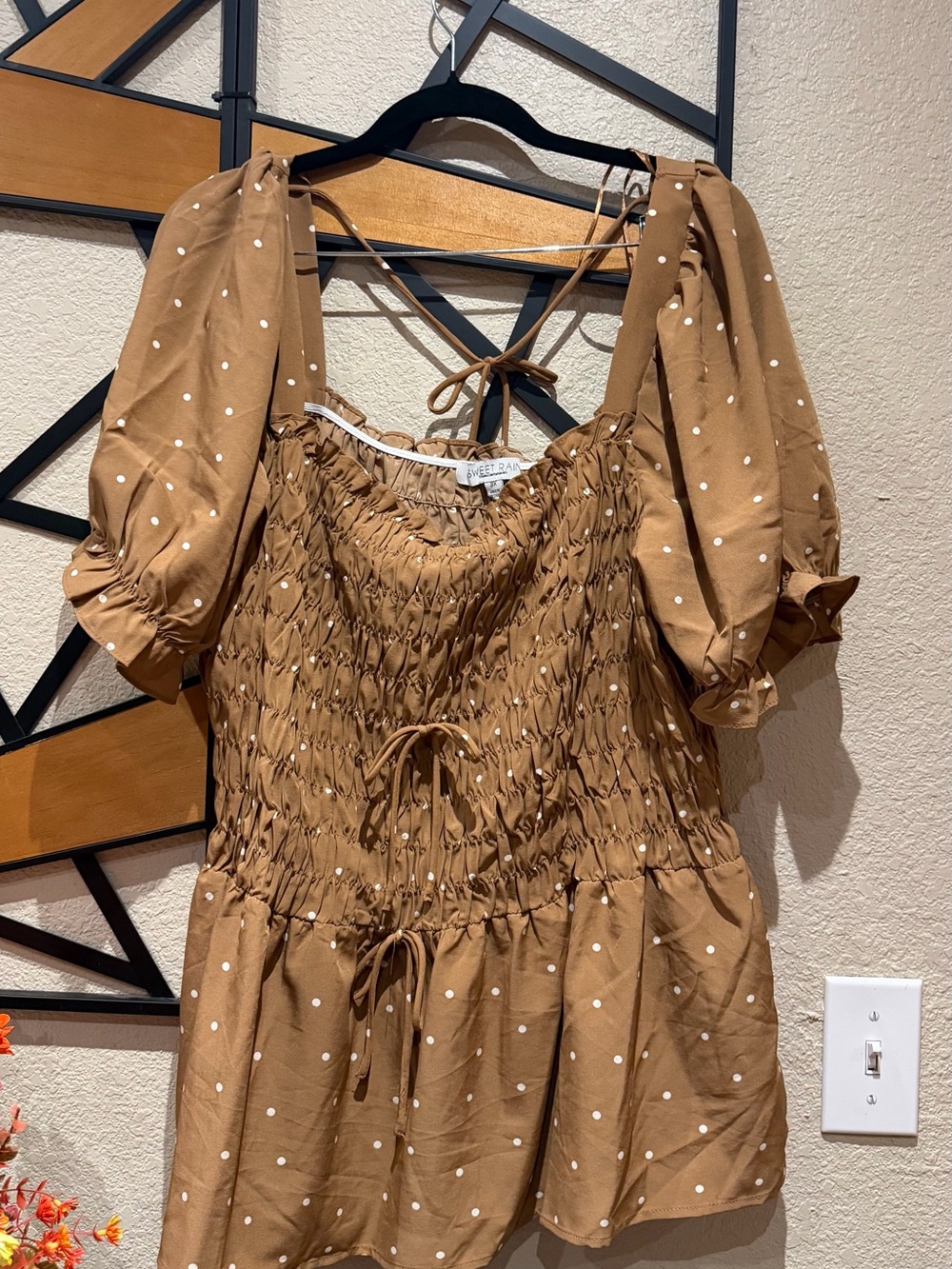 Smocked Polka Dot top